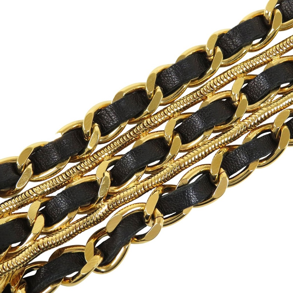 Authentic CHANEL 1990s NEW vintage triple leather chain belt clover charm RARE - Picture 12 of 15